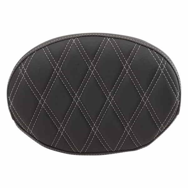 取寄せ バックレストパッド ドラッグスペシャリティーズ Oval Sissy Bar Pad - Double Diamond - SIlver Stitch - FL '99-'22 0822-0429 08220429
