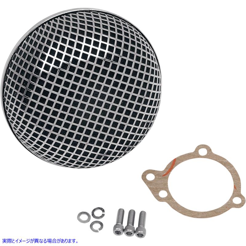 取寄せ ボブレトロスタイルのエアクリーナー ドラッグスペシャリティーズ Bob Retro-Style Air Cleaner Kit - Chrome 1010-0191 10100191