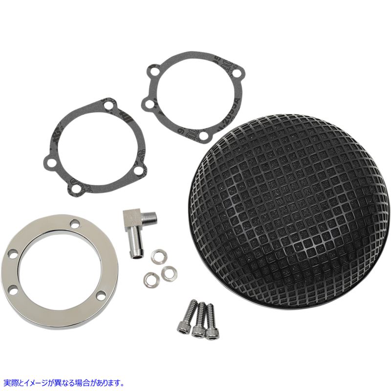 取寄せ ボブレトロスタイルのエアクリーナー ドラッグスペシャリティーズ Bob Retro-Style Air Cleaner Kit - Black 1010-1609 10101609