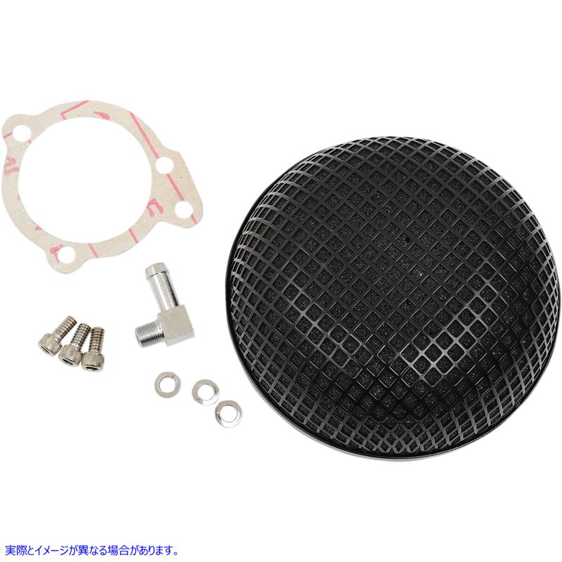 取寄せ ボブレトロスタイルのエアクリーナー ドラッグスペシャリティーズ Bob Retro-Style Air Cleaner Kit - Black 1010-1610 10101610