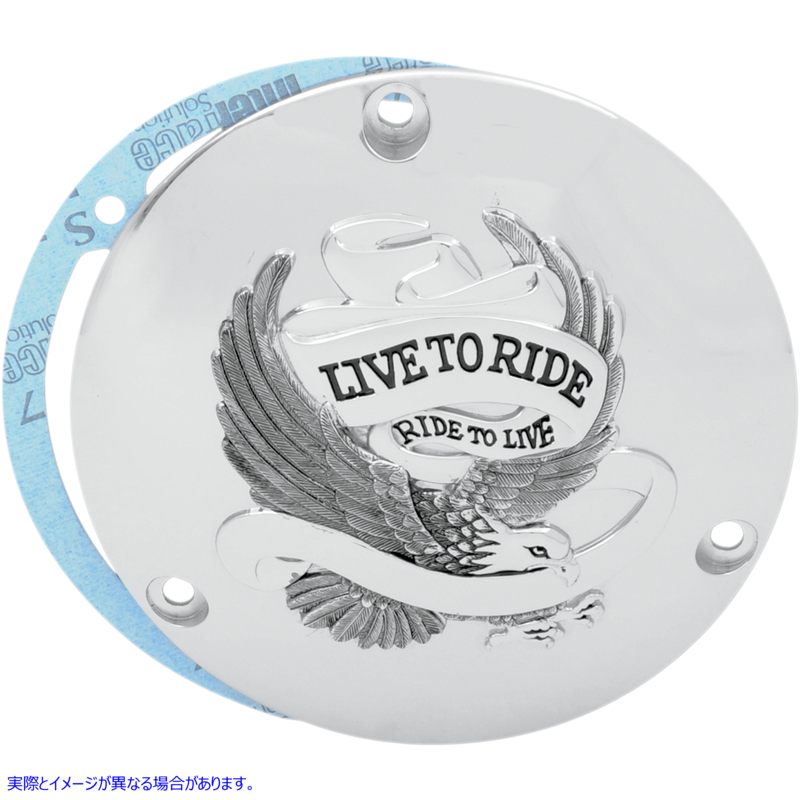 取寄せ ダービーカバーに乗るために生きる ドラッグスペシャリティーズ Live to Ride Derby Cover - 3 Hole - Chrome 1107-0155 11070155