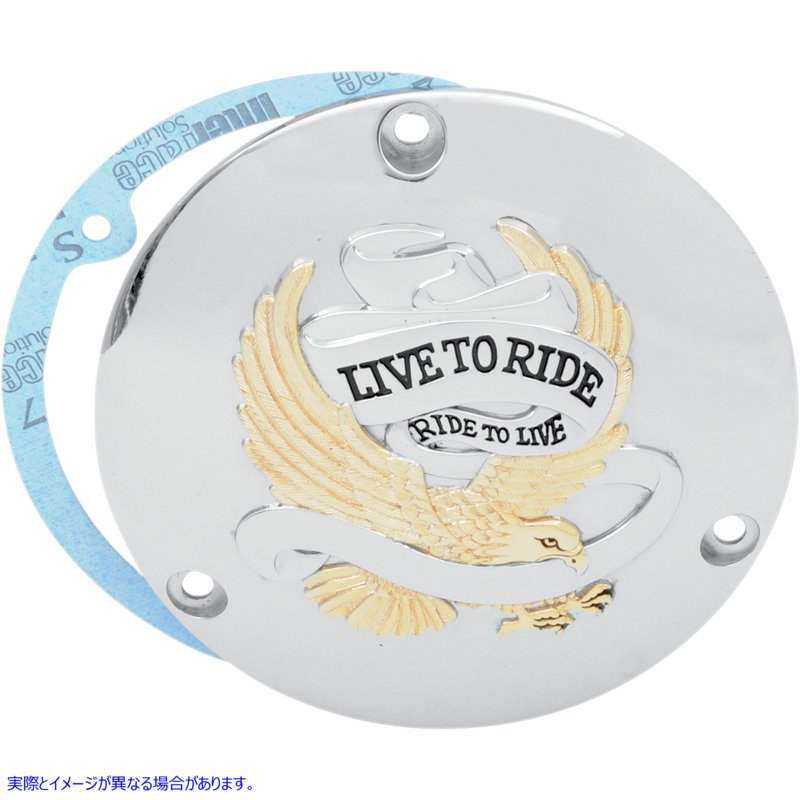 取寄せ ダービーカバーに乗るために生きる ドラッグスペシャリティーズ Live to Ride Derby Cover - 3 Hole - Gold 1107-0156 11070156