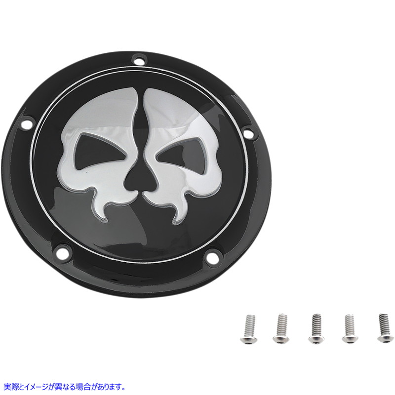 取寄せ スプリットスカルダービーカバー ドラッグスペシャリティーズ Split Skull Derby Cover - Black - 5-Hole 1107-0547 11070547