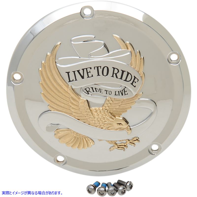 取寄せ ダービーカバーに乗るために生きる ドラッグスペシャリティーズ Live to Ride Derby Cover - 5-Hole - Gold - Touring/Trike 1107-0555 11070555
