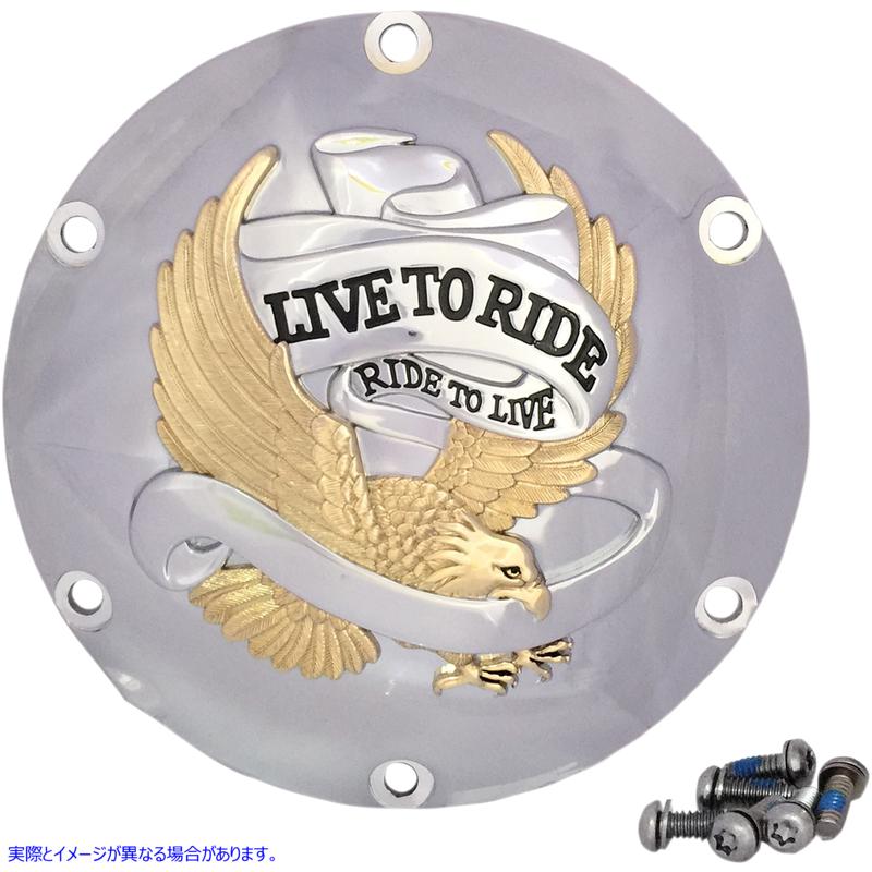 取寄せ ダービーカバーに乗るために生きる ドラッグスペシャリティーズ Live to Ride Derby Cover - 6-Hole - Gold 1107-0630 11070630