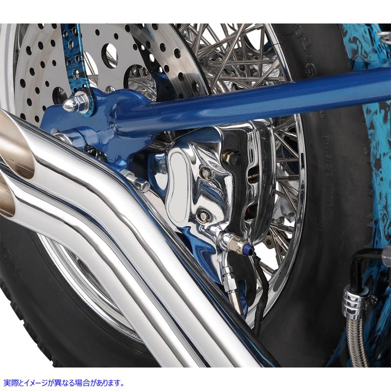 取寄せ クロム4ピストンブレーキキャリパー ドラッグスペシャリティーズ Rear Caliper - 4 Piston - '00-'05 FXST 1203-4401 12034401