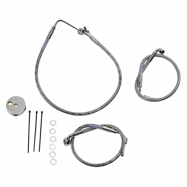 取寄せ ステンレススチールブレーキラインキット ドラッグスペシャリティーズ Brake Line - Front (Lower/Upper) - Stainless Steel 1204-2741 12042741
