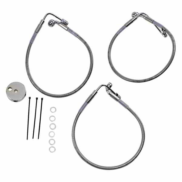 取寄せ ステンレススチールブレーキラインキット ドラッグスペシャリティーズ Brake Line - Front (Lower/Upper) - Stainless Steel 1204-2742 12042742