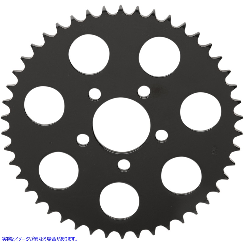 取寄せ 530チェーン変換リアスプロケット ドラッグスペシャリティーズ Rear Sprocket - Flat - Gloss Black - 46 Tooth - Big Twin 1210-1843 12101843