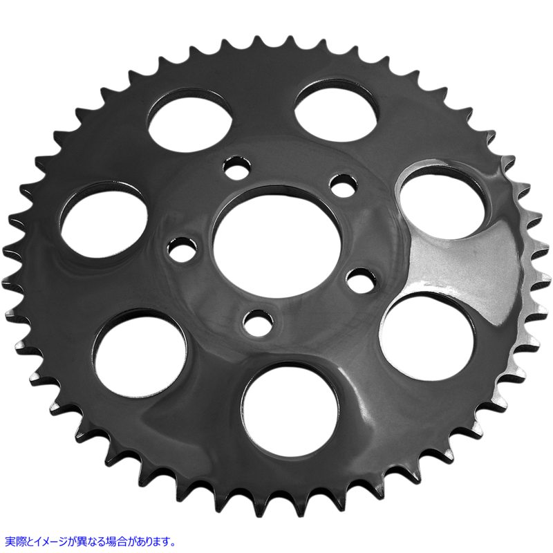 取寄せ 530チェーン変換リアスプロケット ドラッグスペシャリティーズ Rear Sprocket - Dished - Gloss Black - 46 Tooth - Big Twin 1210-1847 12101847