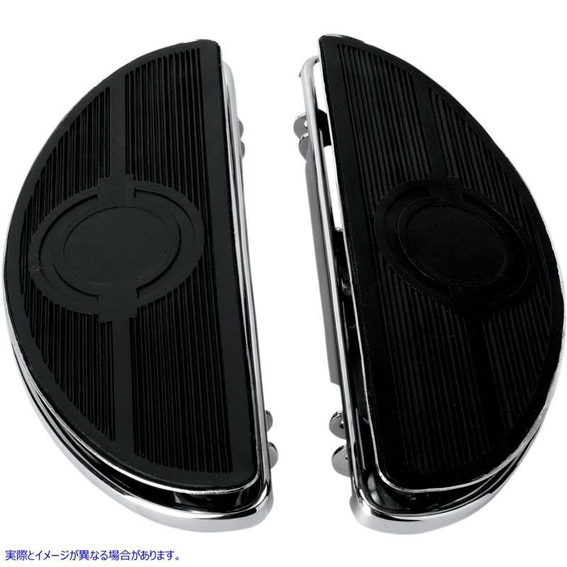 取寄せ ビンテージハーフムーンスタイルのフロアボード ドラッグスペシャリティーズ Half-Moon Floorboard - w/ Vibration Inserts - Chrome - FL 1621-0160 16210160