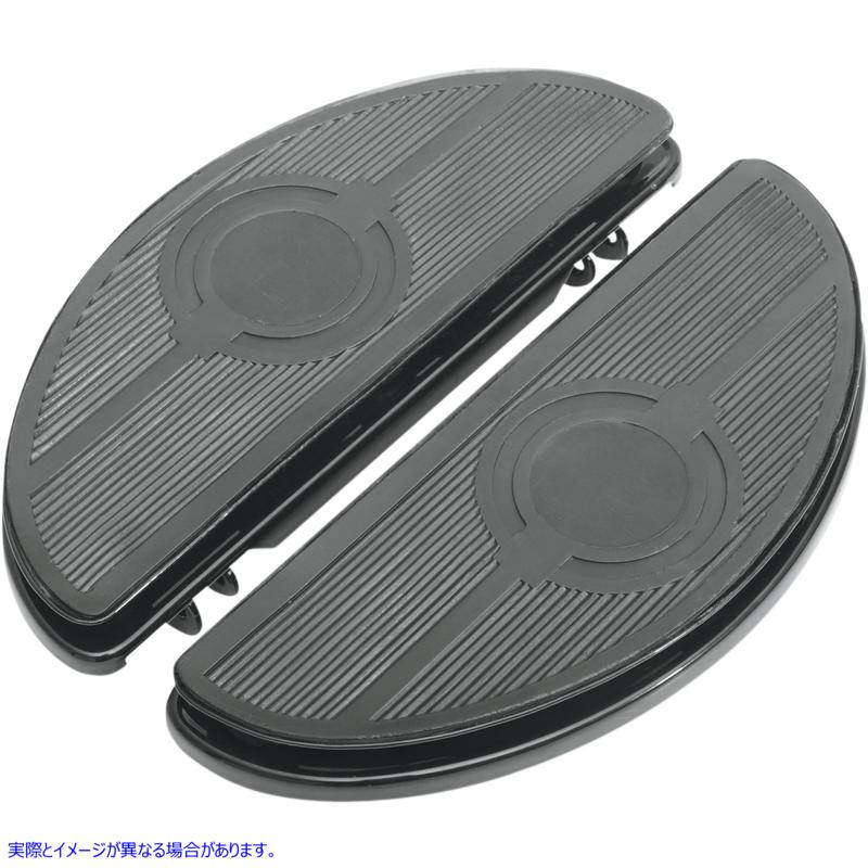 取寄せ ビンテージハーフムーンスタイルのフロアボード ドラッグスペシャリティーズ Half-Moon Floorboard - w/ Vibration Inserts - Black - FL 1621-0164 16210164