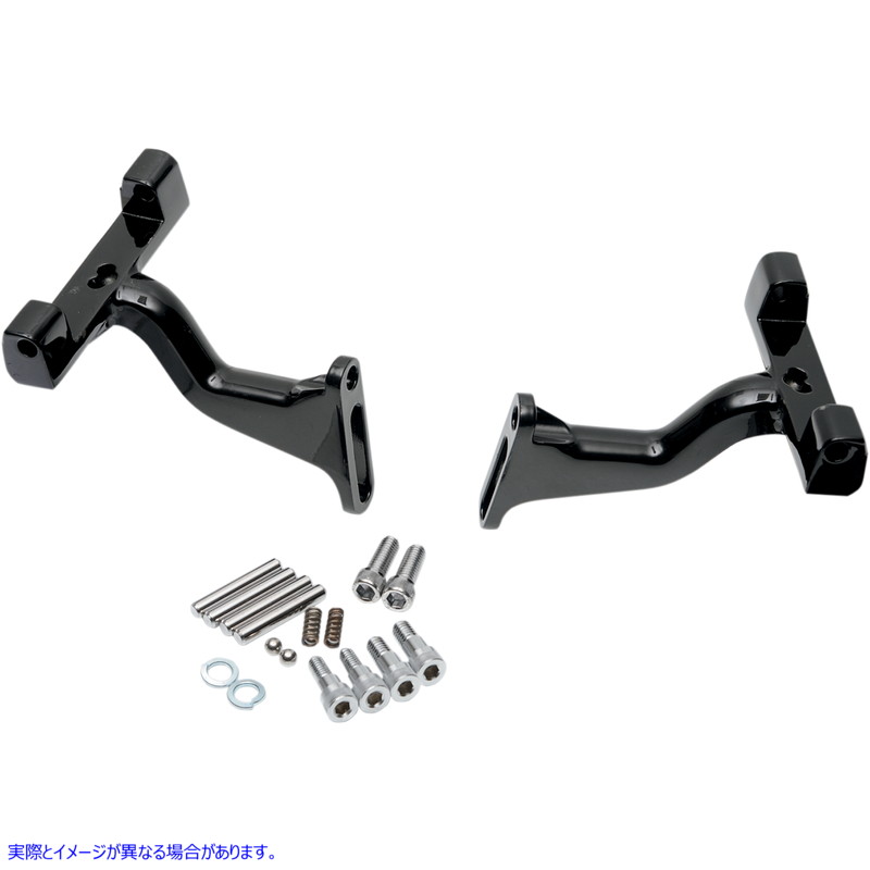 取寄せ ドレッサー用のパッセンジャーのフロアボードマウント ドラッグスペシャリティーズ Passenger Footboard Raised Mount - Black 1621-0395 16210395