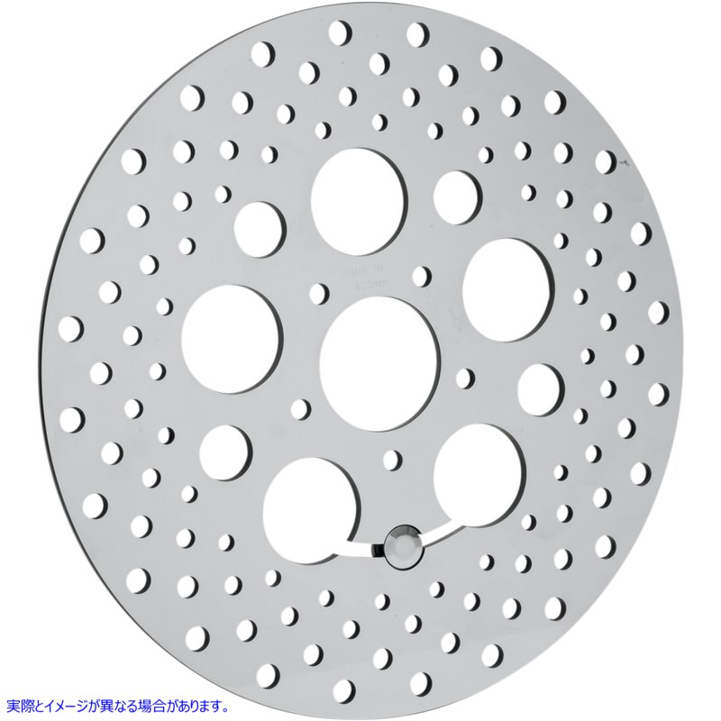 取寄せ 磨かれたステンレス鋼ドリルブレーキローター ドラッグスペシャリティーズ Drilled Brake Rotor - Front - 11.8 - Touring/Trike 1710-1061 17101061