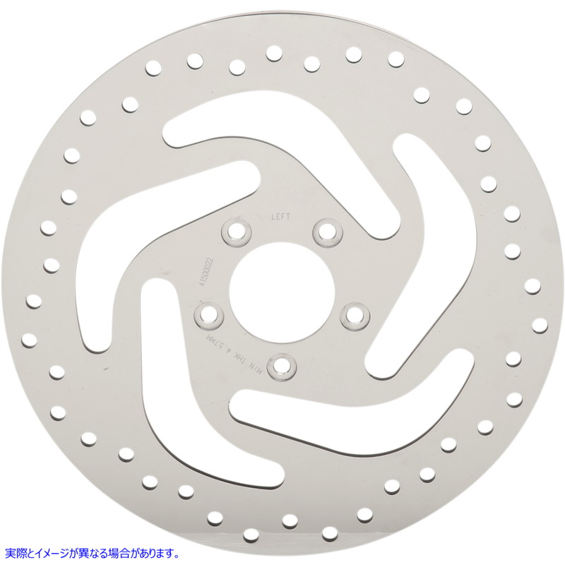 取寄せ 磨かれたステンレス鋼ドリルブレーキローター ドラッグスペシャリティーズ Drilled Brake Rotor - Front - 11.8 - Softail/Sporster 1710-3048 17103048