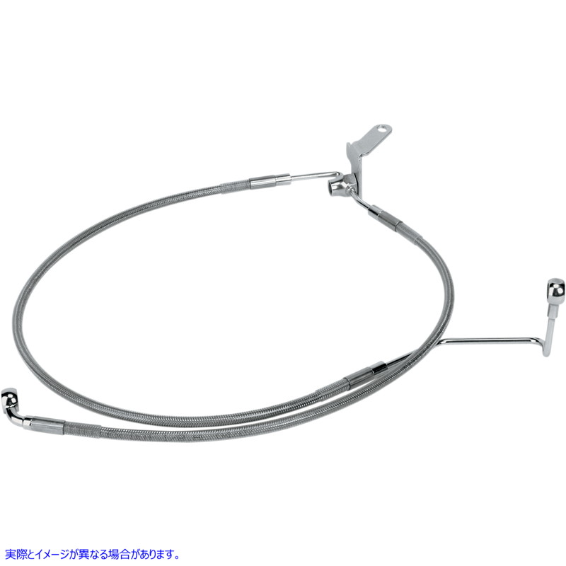 取寄せ 拡張長さのステンレススチールブレーキラインキット ドラッグスペシャリティーズ Brake Line - Rear - +3 - Softail 1741-0708 17410708