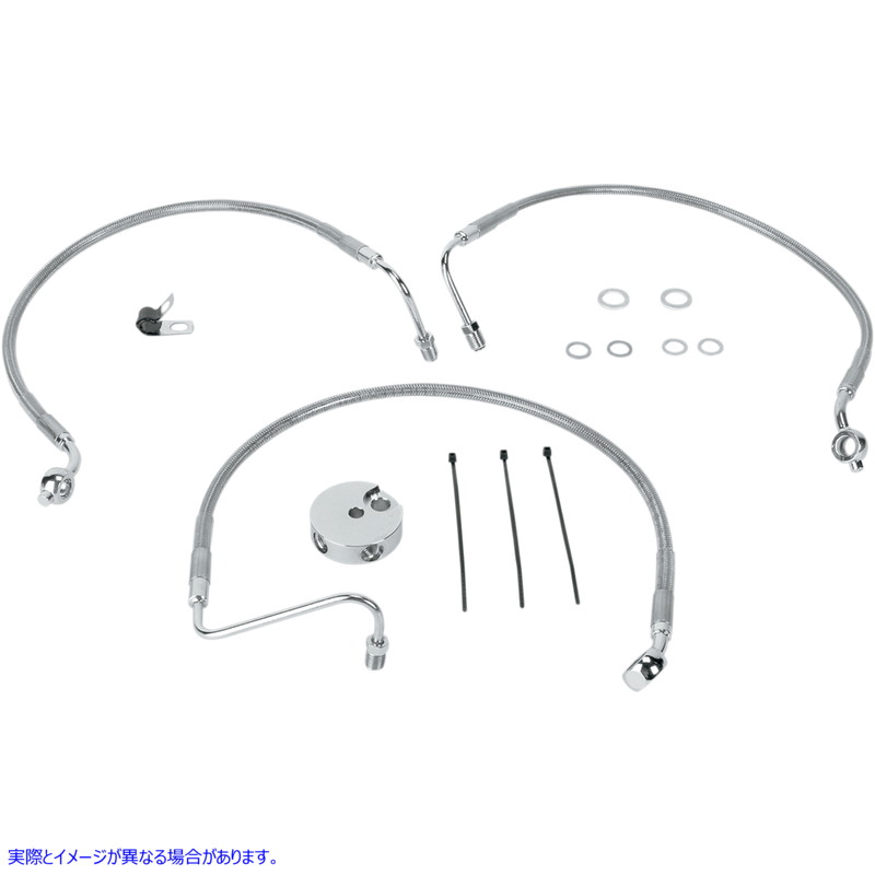 取寄せ ステンレススチールブレーキラインキット ドラッグスペシャリティーズ Brake Line - Front (Lower/Upper) - Stainless Steel 1741-0870 17410870
