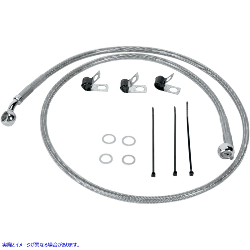 取寄せ ステンレススチールブレーキラインキット ドラッグスペシャリティーズ Brake Line - Front (Upper) - Stainless Steel 1741-0872 17410872