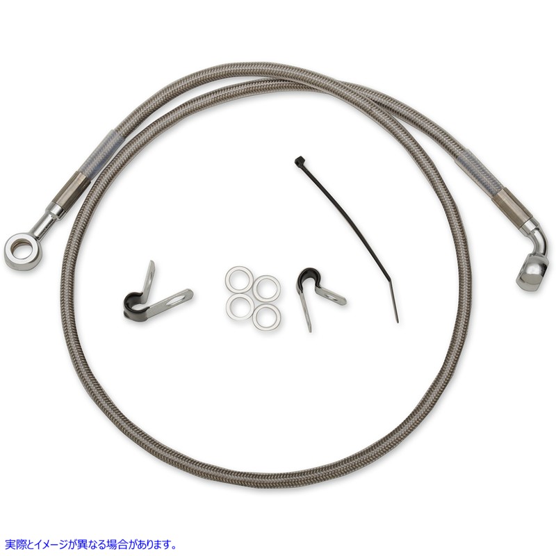 取寄せ ステンレススチールブレーキラインキット ドラッグスペシャリティーズ Brake Line - Front (Upper) - Stainless Steel 1741-0875 17410875