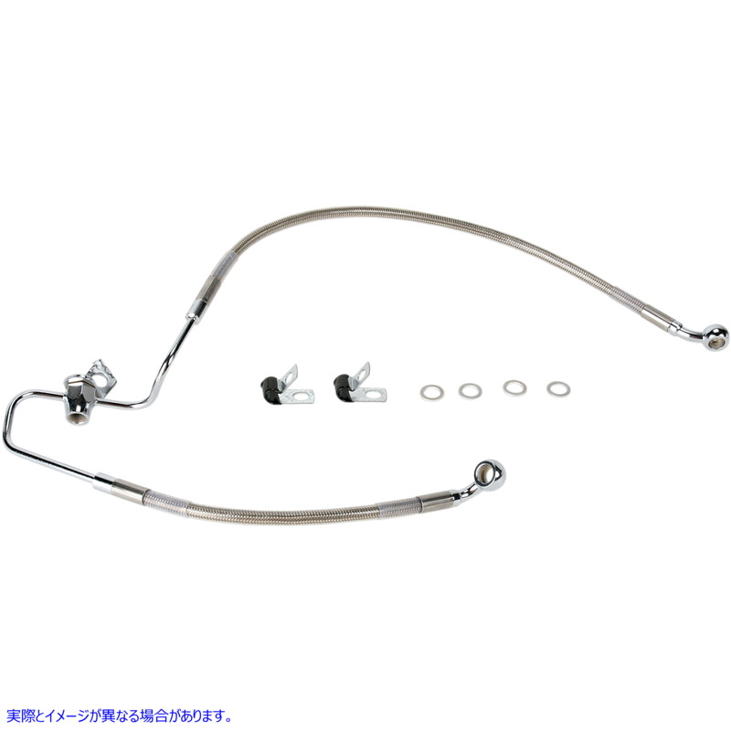 取寄せ ステンレススチールブレーキラインキット ドラッグスペシャリティーズ Brake Line - Rear - Stainless Steel 1741-0876 17410876