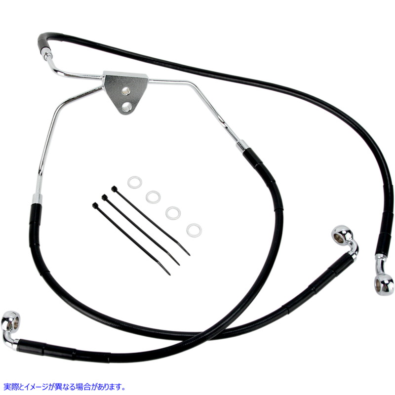取寄せ ステンレススチールブレーキラインキット ドラッグスペシャリティーズ Brake Line - Front (Lower/Upper) - Black 1741-2508 17412508