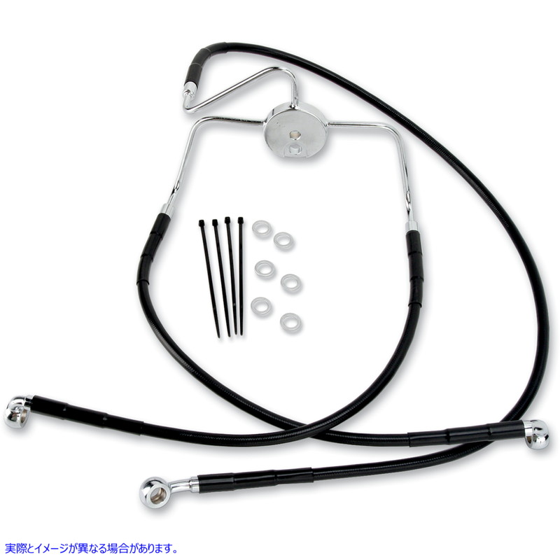 取寄せ ステンレススチールブレーキラインキット ドラッグスペシャリティーズ Brake Line - Front (Lower/Upper) - Black 1741-2520 17412520