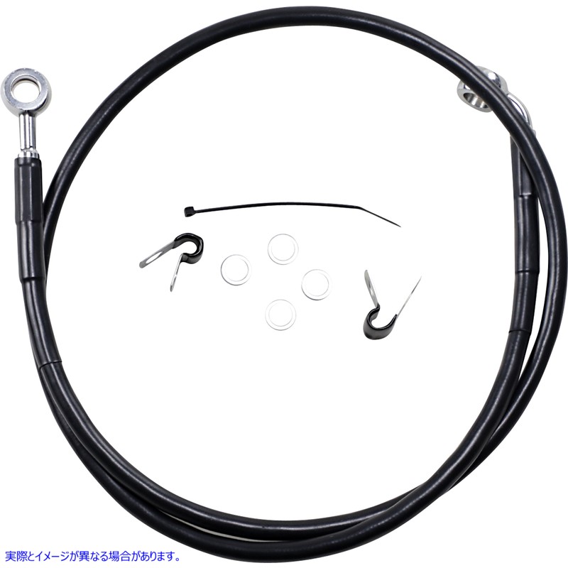 取寄せ 拡張長さブラックビニールブレーキラインキット ドラッグスペシャリティーズ Brake Line - Front - Black - +2 - '04-'10 XL 1741-2527 17412527