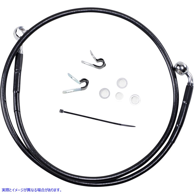 取寄せ 拡張長さブラックビニールブレーキラインキット ドラッグスペシャリティーズ Brake Line - Front - Black - +6 - '04-'10 XL 1741-2529 17412529