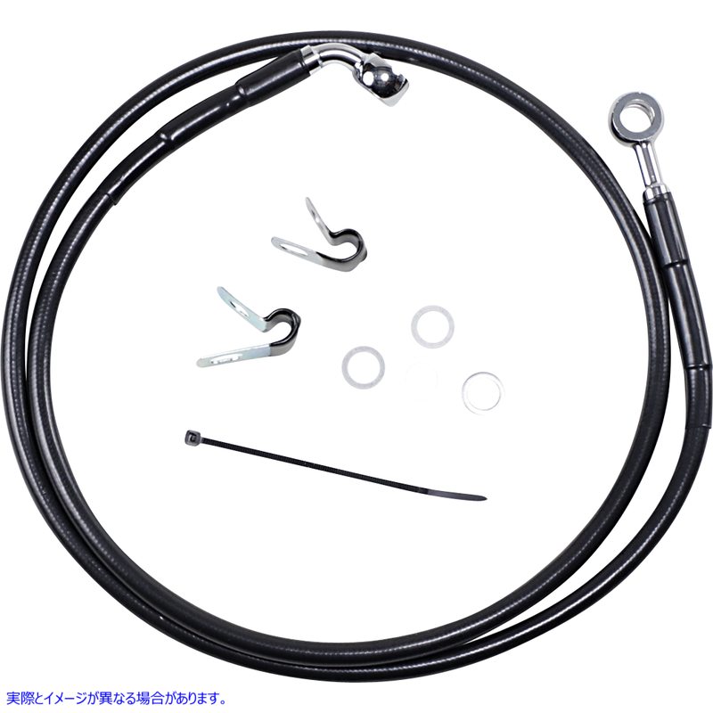 取寄せ 拡張長さブラックビニールブレーキラインキット ドラッグスペシャリティーズ Brake Line - Front - Black - +8 - '04-'10 XL 1741-2530 17412530