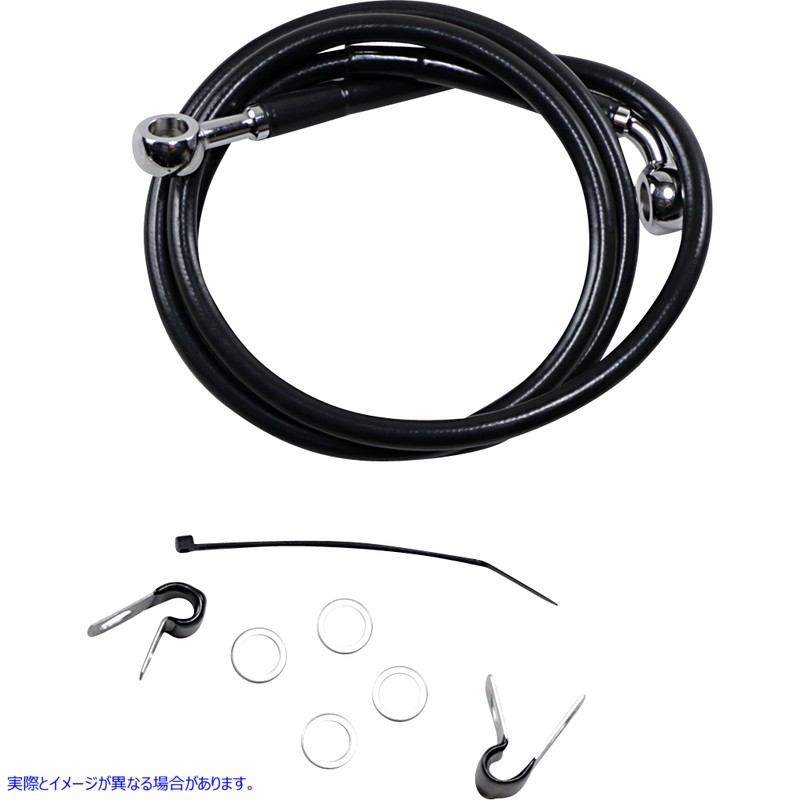 取寄せ 拡張長さブラックビニールブレーキラインキット ドラッグスペシャリティーズ Brake Line - Front - Black - +10 - '04-'10 XL 1741-2531 17412531