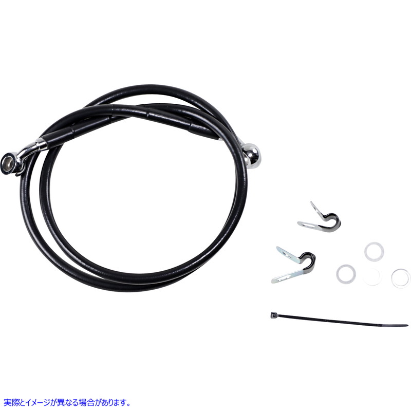 取寄せ ステンレススチールブレーキラインキット ドラッグスペシャリティーズ Brake Line - Front (Upper) - Black 1741-2532 17412532
