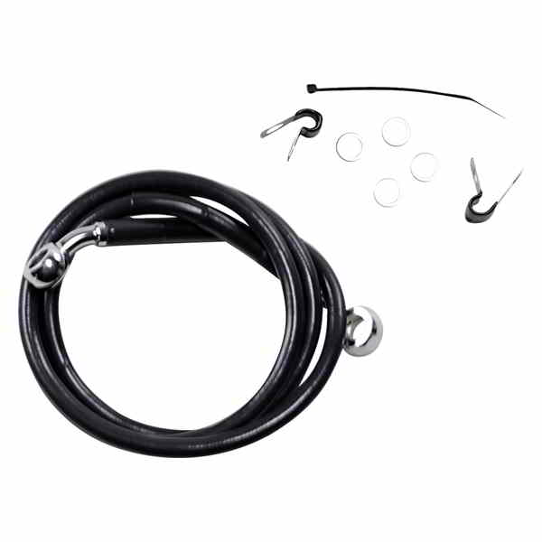 取寄せ 拡張長さブラックビニールブレーキラインキット ドラッグスペシャリティーズ Brake Line - Front - Black - +2 - XL 1741-2533 17412533