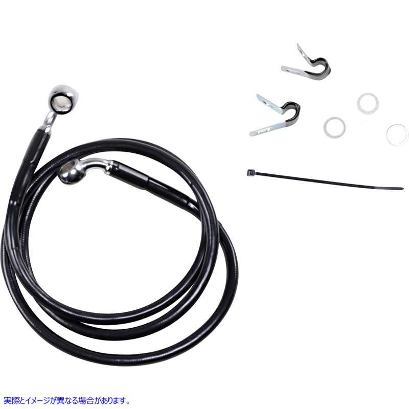 取寄せ 拡張長さブラックビニールブレーキラインキット ドラッグスペシャリティーズ Brake Line - Front - Black - +4 - XL 1741-2534 17412534