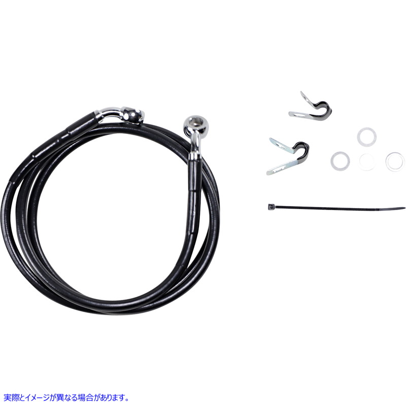 取寄せ 拡張長さブラックビニールブレーキラインキット ドラッグスペシャリティーズ Brake Line - Front - Black - +6 - XL 1741-2535 17412535