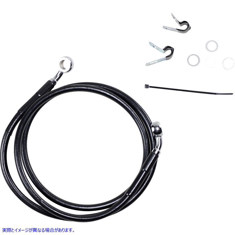 取寄せ 拡張長さブラックビニールブレーキラインキット ドラッグスペシャリティーズ Brake Line - Front - Black - +8 - XL 1741-2536 17412536