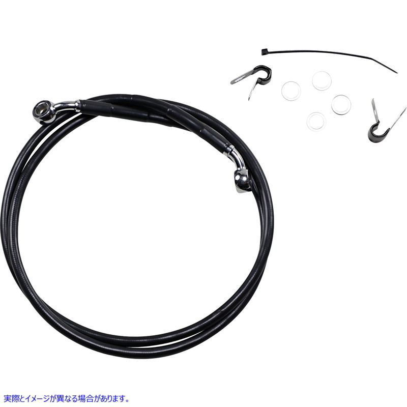 取寄せ 拡張長さブラックビニールブレーキラインキット ドラッグスペシャリティーズ Brake Line - Front - Black - +10 - XL 1741-2537 17412537