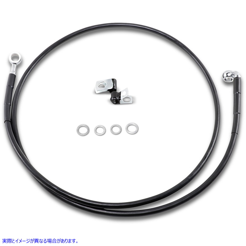 取寄せ 拡張長さブラックビニールブレーキラインキット ドラッグスペシャリティーズ Brake Line - Front - Black - +10 - '99-'07 FXST 1741-2549 17412549