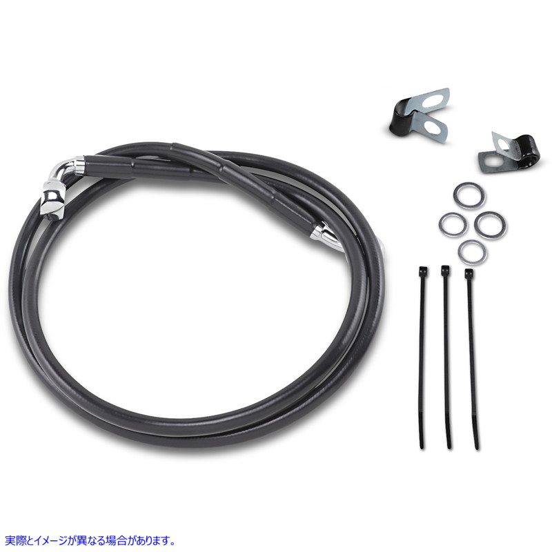 取寄せ ステンレススチールブレーキラインキット ドラッグスペシャリティーズ Brake Line - Front - Black 1741-2550 17412550