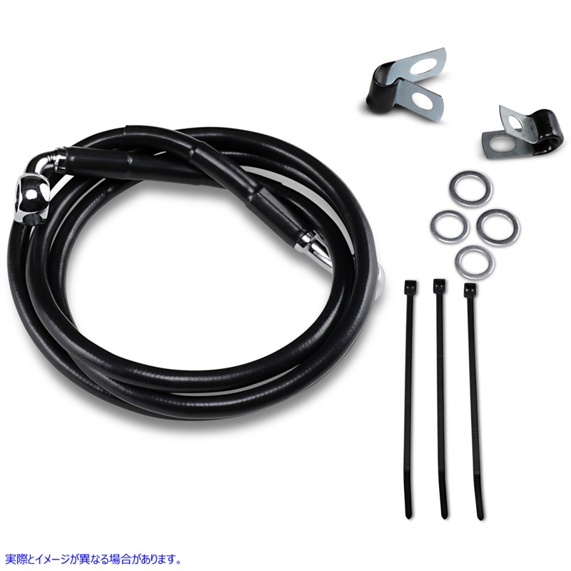 取寄せ 拡張長さブラックビニールブレーキラインキット ドラッグスペシャリティーズ Brake Line - Front - Black - +4 1741-2552 17412552