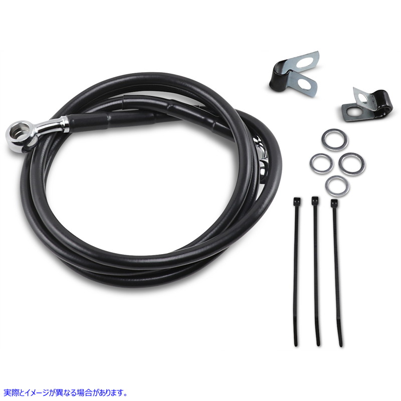 取寄せ 拡張長さブラックビニールブレーキラインキット ドラッグスペシャリティーズ Brake Line - Front - Black - +8 1741-2554 17412554