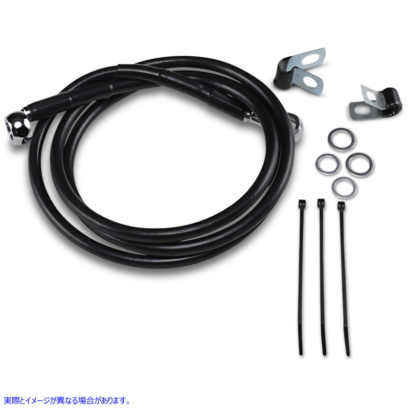 取寄せ 拡張長さブラックビニールブレーキラインキット ドラッグスペシャリティーズ Brake Line - Front - Black - +10 1741-2555 17412555