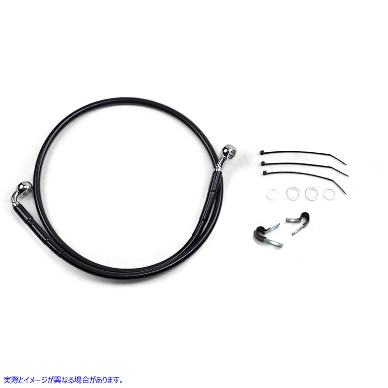 取寄せ ステンレススチールブレーキラインキット ドラッグスペシャリティーズ Brake Line - Front (Upper) - Black 1741-2556 17412556