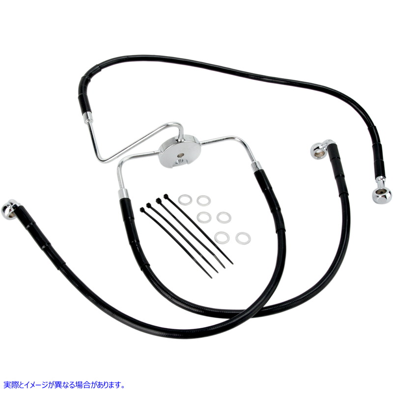 取寄せ ステンレススチールブレーキラインキット ドラッグスペシャリティーズ Brake Line - Front (Lower/Upper) - Black 1741-2562 17412562