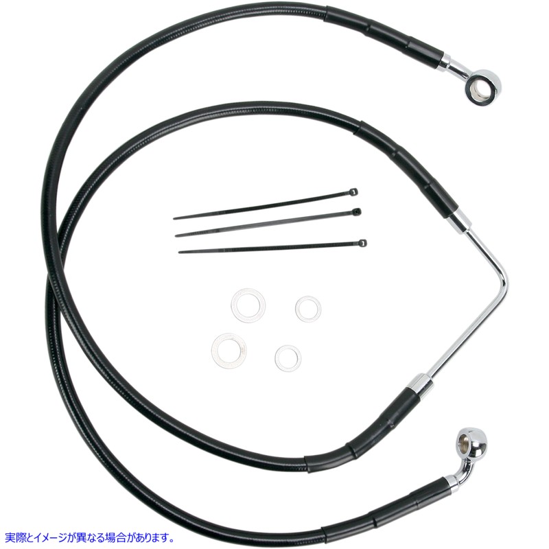 取寄せ ステンレススチールブレーキラインキット ドラッグスペシャリティーズ Brake Line - Front (Upper) - Black 1741-2574 17412574