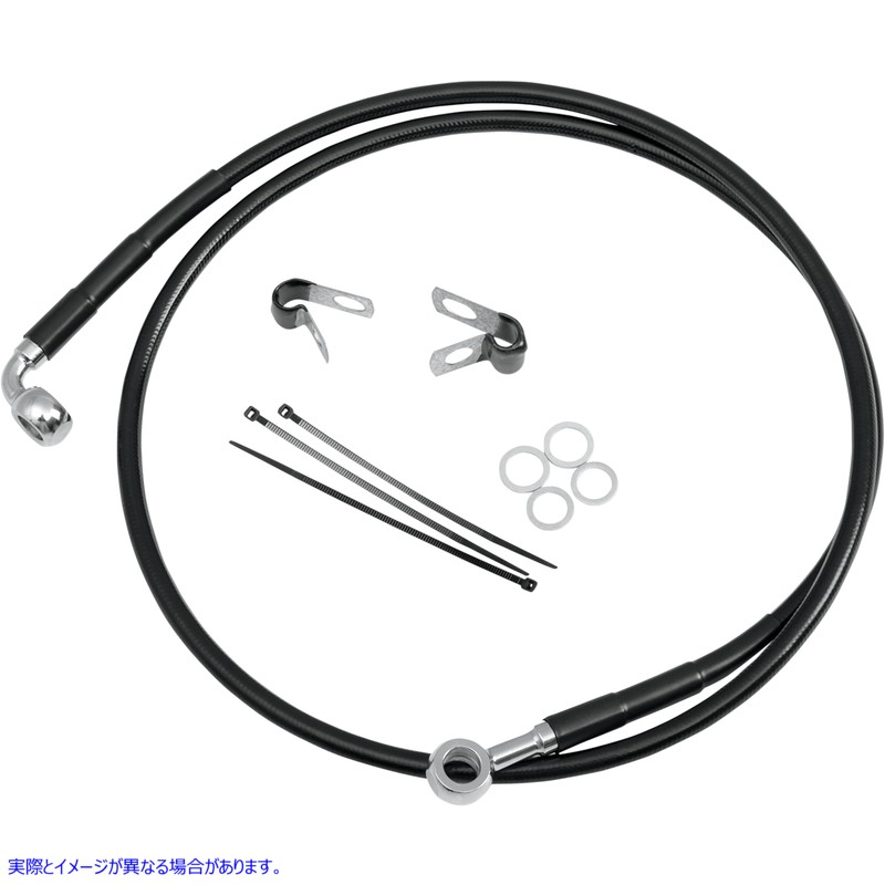 取寄せ ステンレススチールブレーキラインキット ドラッグスペシャリティーズ Brake Line - Front (Upper) - Black 1741-2580 17412580