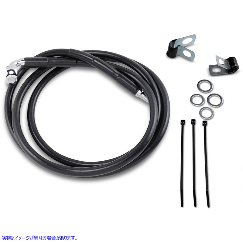 取寄せ 拡張長さブラックビニールブレーキラインキット ドラッグスペシャリティーズ Brake Line - Front - Black - +6 1741-2583 17412583