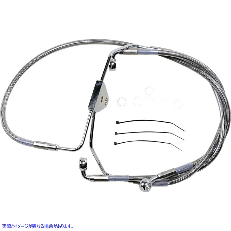 取寄せ 拡張長さのステンレススチールブレーキラインキット ドラッグスペシャリティーズ Brake Line - Front - +4 - Touring - Stainless Steel 1741-2625 17412625