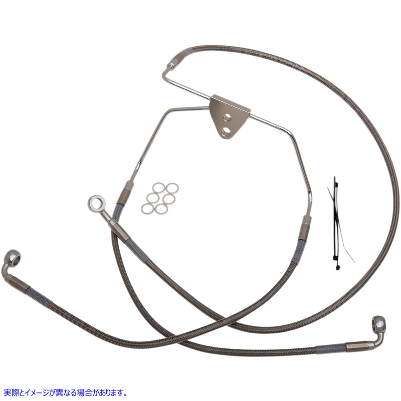 取寄せ 拡張長さのステンレススチールブレーキラインキット ドラッグスペシャリティーズ Brake Line - Front - +10 - Touring - Stainless Steel 1741-2628 17412628