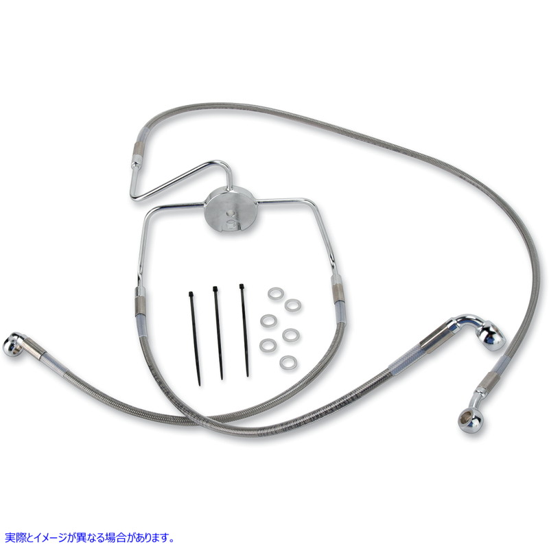 取寄せ 拡張長さのステンレススチールブレーキラインキット ドラッグスペシャリティーズ Brake Line - Front - +2 - Stainless Steel 1741-2634 17412634