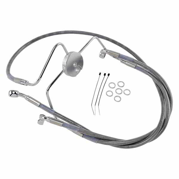 取寄せ 拡張長さのステンレススチールブレーキラインキット ドラッグスペシャリティーズ Brake Line - Front - +10 - Stainless Steel 1741-2638 17412638
